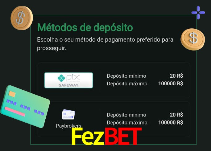 O cassino Fezbet oferece uma grande variedade de métodos de pagamento